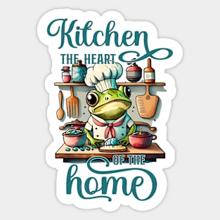 kitchen funny merch - frog chef Sticker